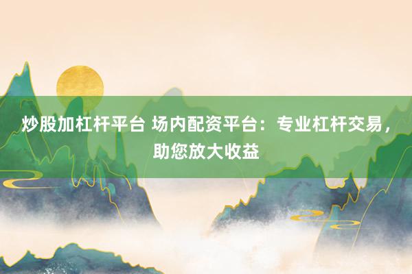 炒股加杠杆平台 场内配资平台：专业杠杆交易，助您放大收益