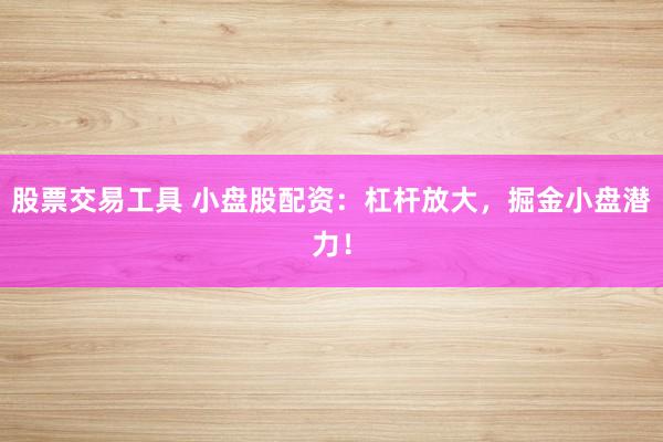 股票交易工具 小盘股配资：杠杆放大，掘金小盘潜力！