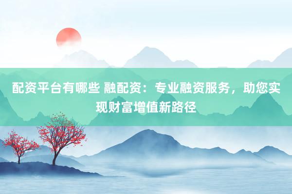 配资平台有哪些 融配资：专业融资服务，助您实现财富增值新路径