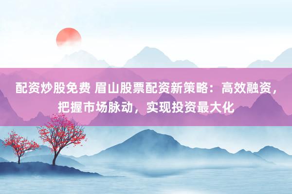 配资炒股免费 眉山股票配资新策略：高效融资，把握市场脉动，实现投资最大化