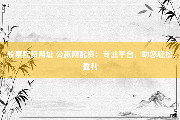 股票配资网址 公赢网配资：专业平台，助您轻松盈利