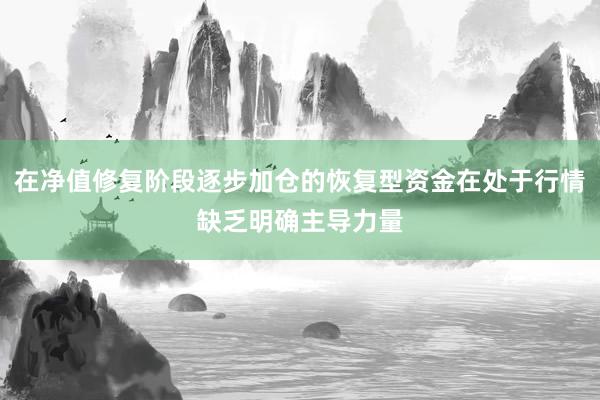 在净值修复阶段逐步加仓的恢复型资金在处于行情缺乏明确主导力量