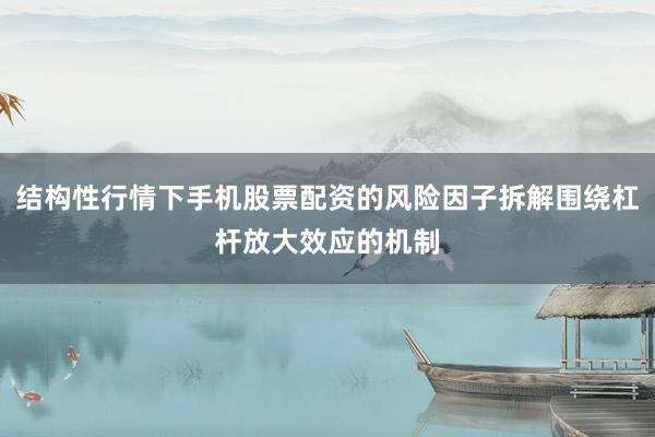 结构性行情下手机股票配资的风险因子拆解围绕杠杆放大效应的机制