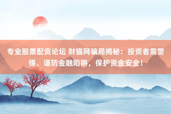 专业股票配资论坛 财猫网骗局揭秘：投资者需警惕，谨防金融陷阱，保护资金安全！